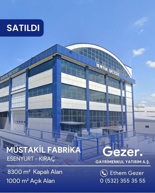Esenyurt Kıraç'ta Müstakil Fabrika · Satıldı ilan görseli
