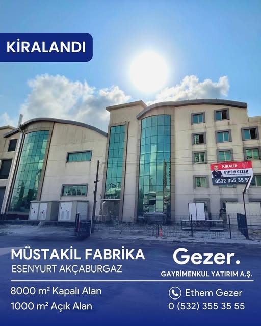 Esenyurt Akçaburgaz'da Müstakil Fabrika · Kiralandı ilan görseli