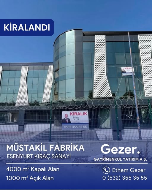 Esenyurt Kıraç Sanayi'de Müstakil Fabrika · Kiralandı ilan görseli